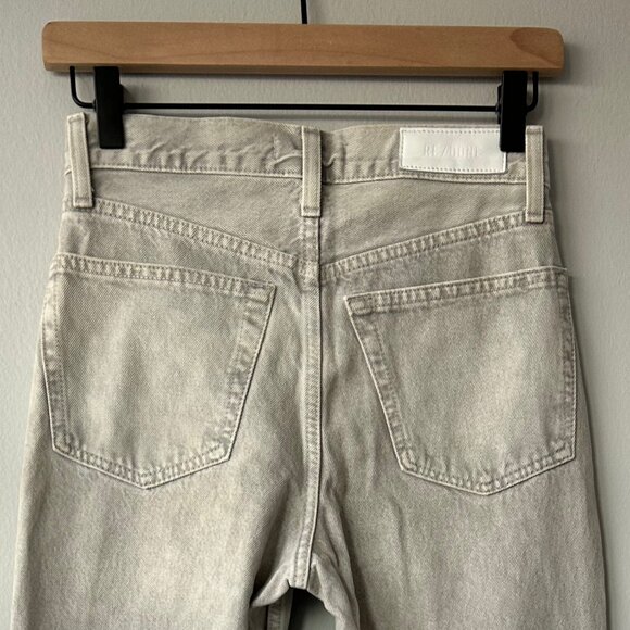 Re/Done Originals 70s High Rise Bootcut Jeans Light Grey Wash Women’s Size 24 - Picture 6 of 13